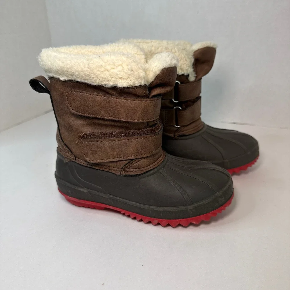 Cat & Jack Thermolite Kids Barkley Duck Boots Faux Fur Lined Toddler Size 8